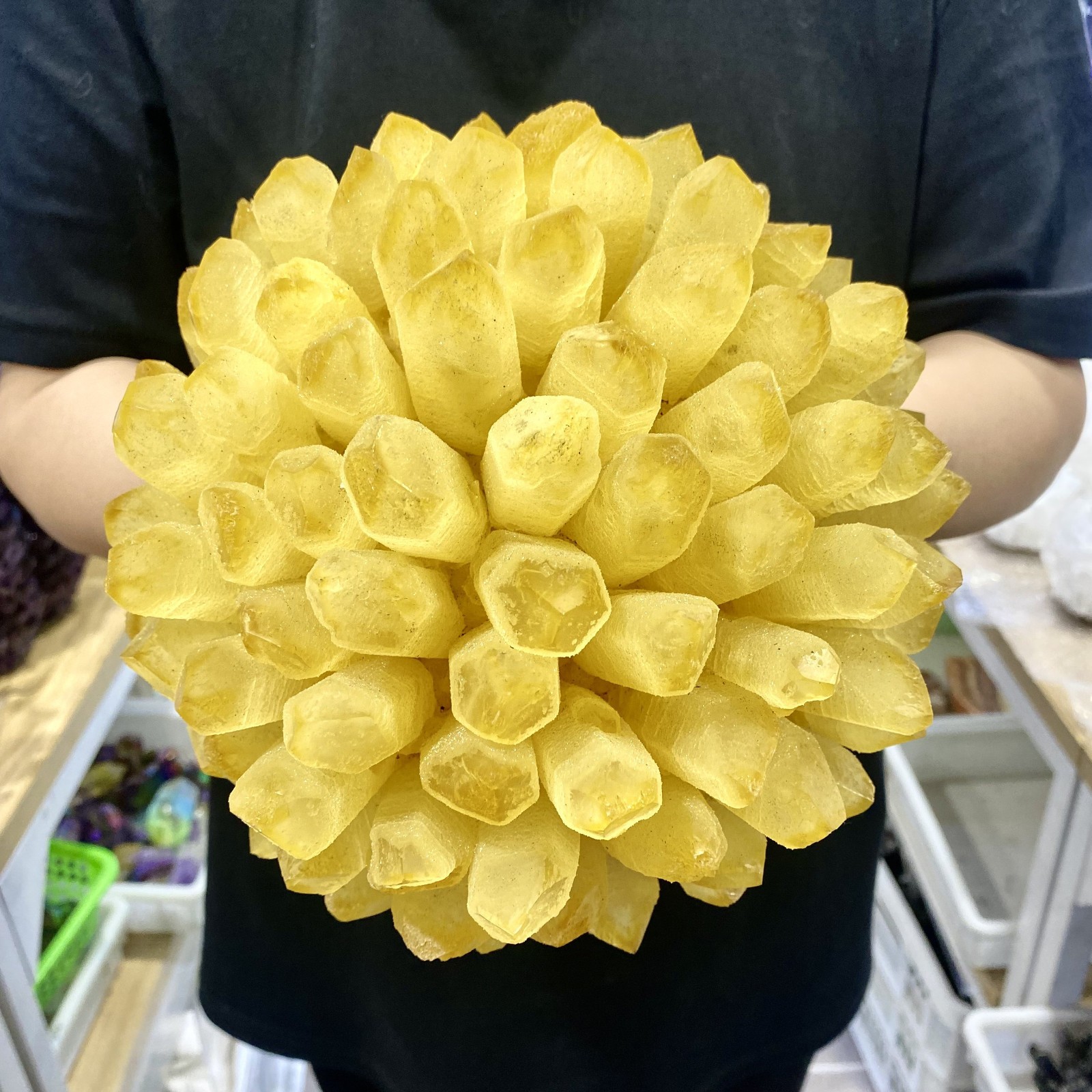 13.4LB Newly discovered yellow ghost quartz cluster mineral sample-