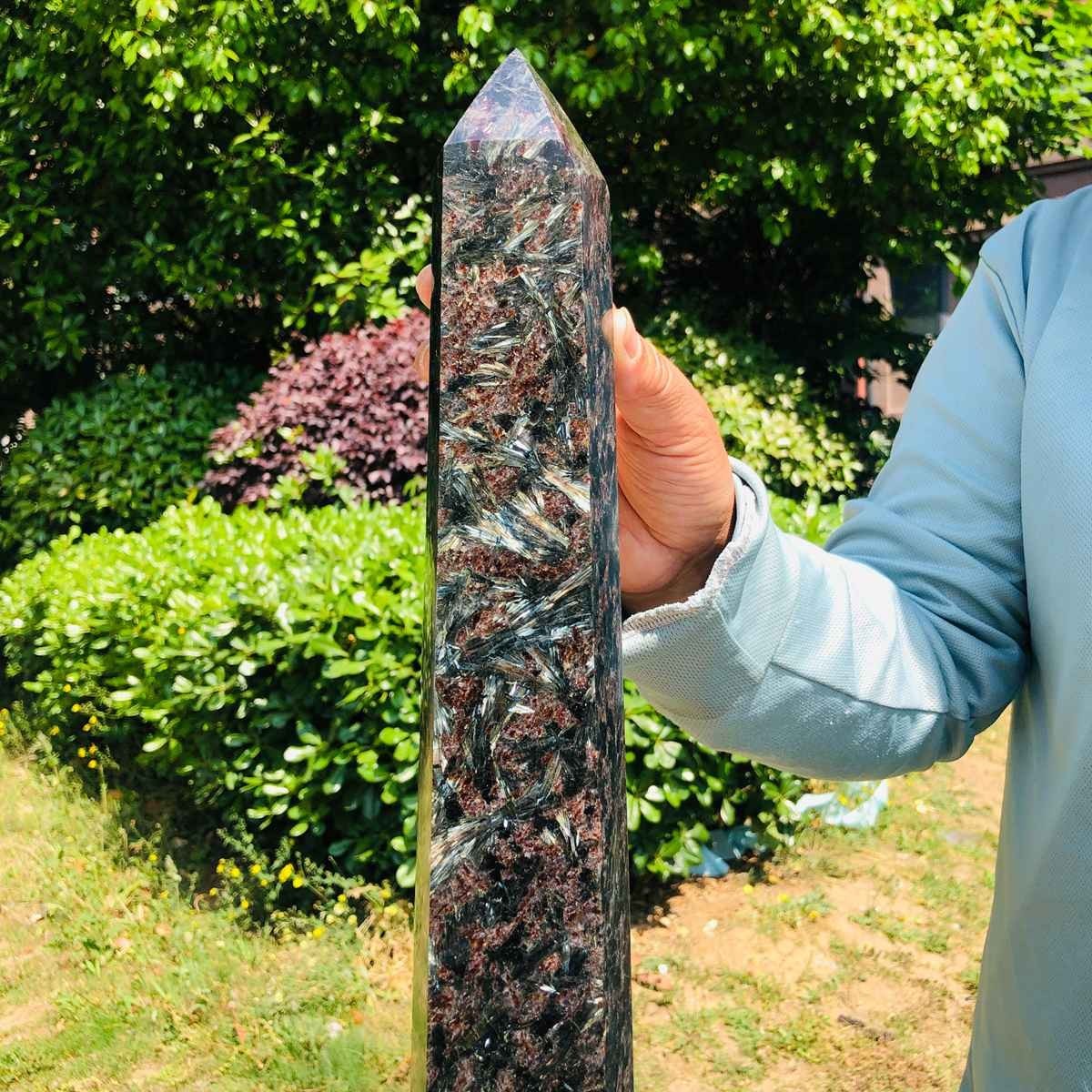 8.44LB Natural Firework Obelisk Tower Reiki Healing Crystal Point Wand