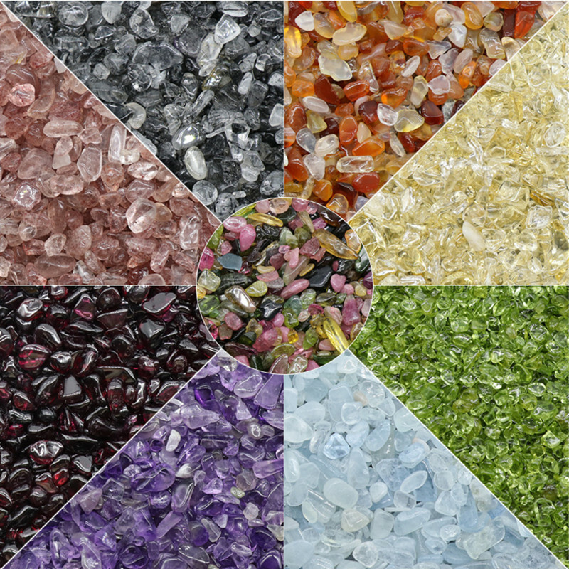 1000g Crushed Gemstone Chips Stone Undrilled Tumbled Crystal Quartz Decor DIY
