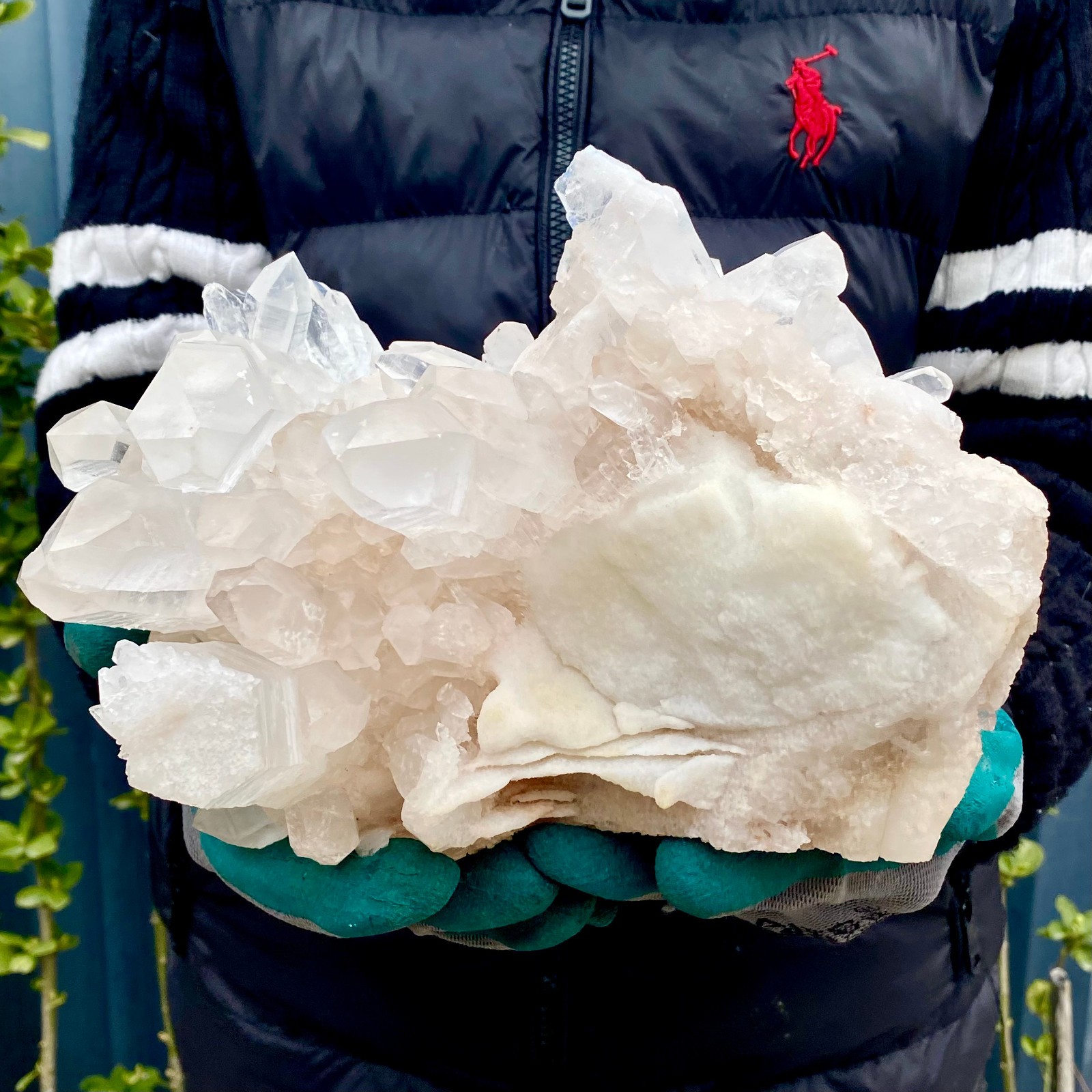 13.22LB A+++Large Natural white Crystal Himalayan quartz cluster /mineralsls