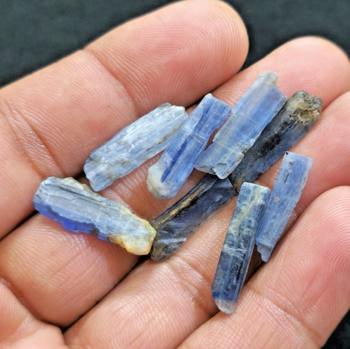 Awesome A+ Blue Kyanite Raw Shards 8 Piece Lot Rough 18-20 MM For Jewelry Making