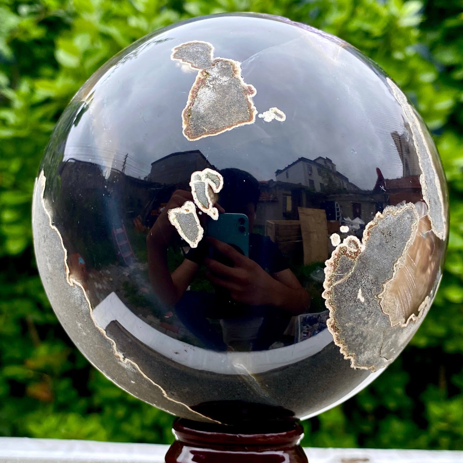 3.9LB Amethyst Agate Sphere Polished Healing Crystal Ball Home Feng Shui Ornam