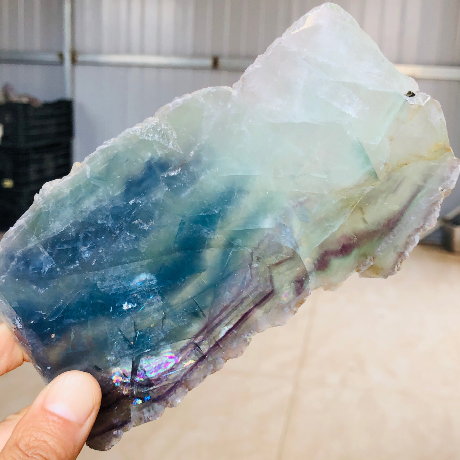 339g Natural colorful rainbow fluorite sections Mineral specimens Ornament S362