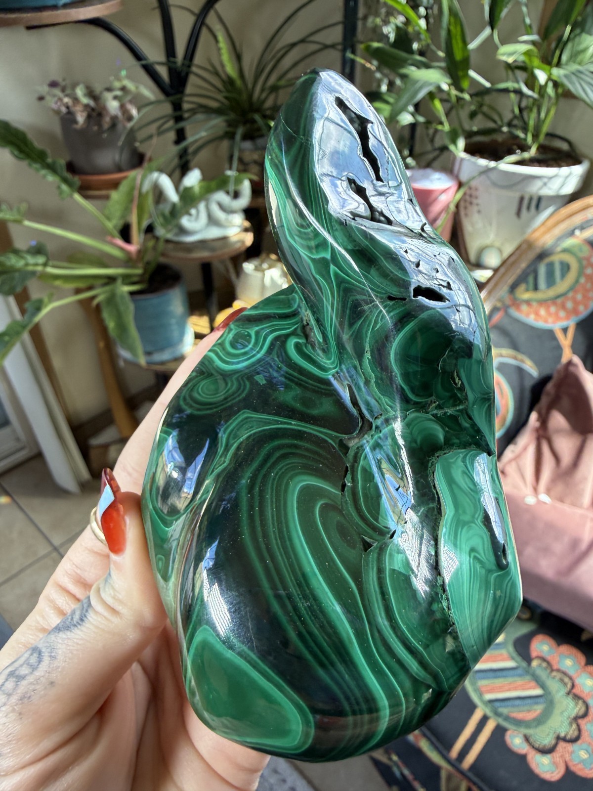 Polished Malachite Freeform – Congo – 1.42 lbs