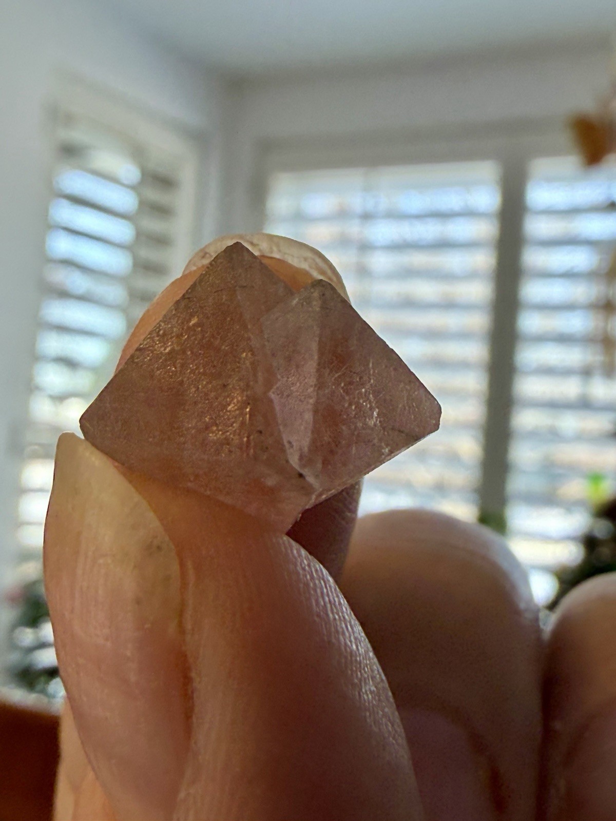 Pink Octahedral Fluorite With Side Rider, From Inner Mongolia, China