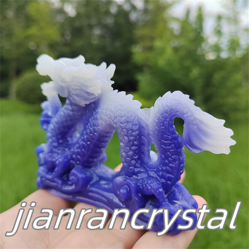 4″ Luminous Stone Dragon Skull Resin Decor Skull Reiki Chinese Dragon 1pc