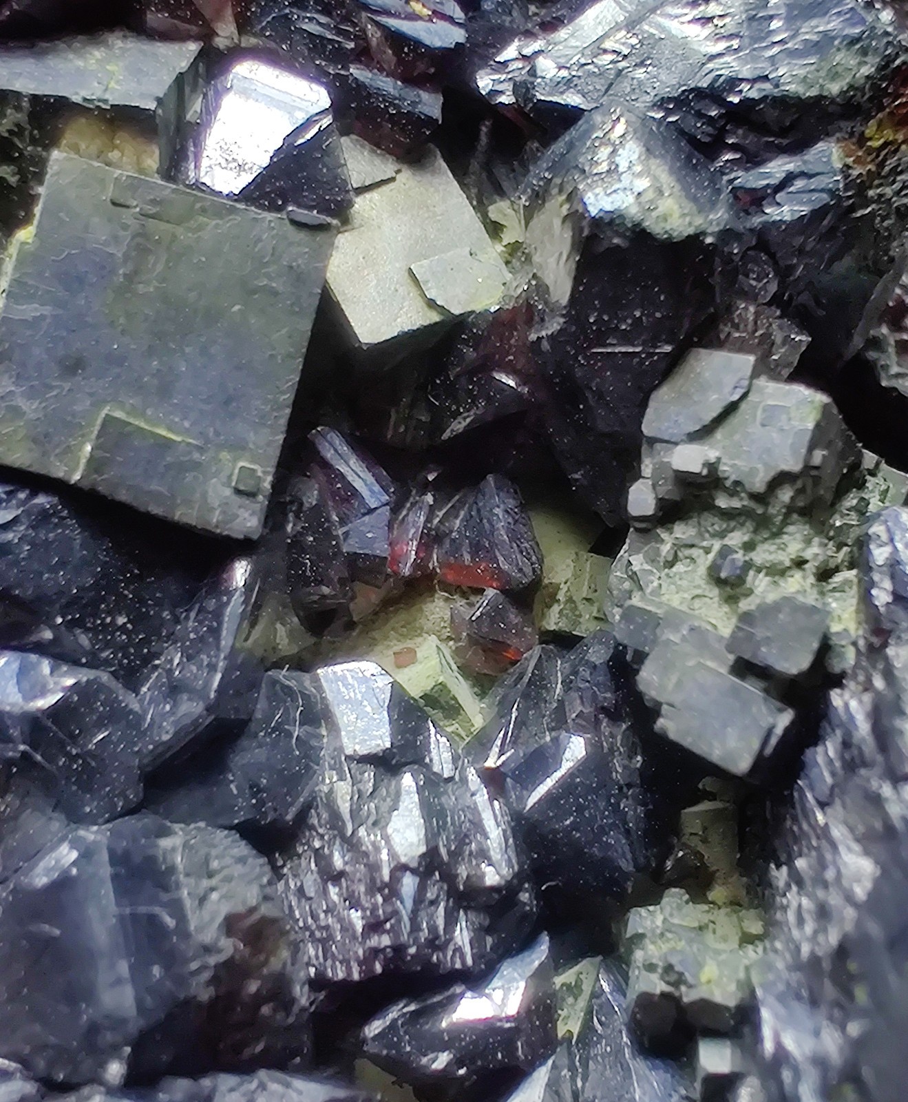 Ruby Jack Sphalerite and Galena crystals on matrix. Picher, Oklahoma. 415 grams.