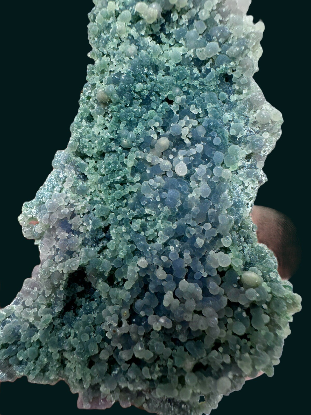 Iridescent Blue Grape Agate Cluster Botryoidal Mineral Specimen Chalcedony