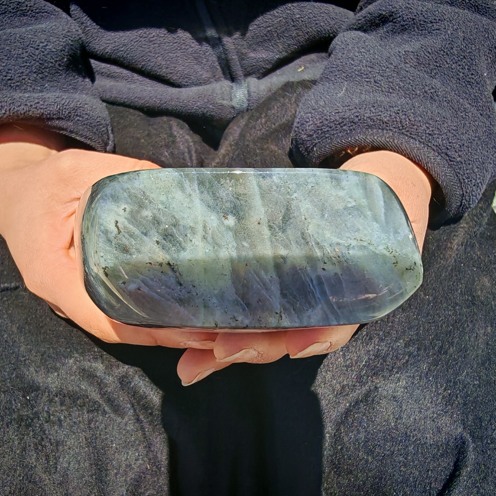 3.41LB RARE Natural crystal Labradorite that emits purple light beauty