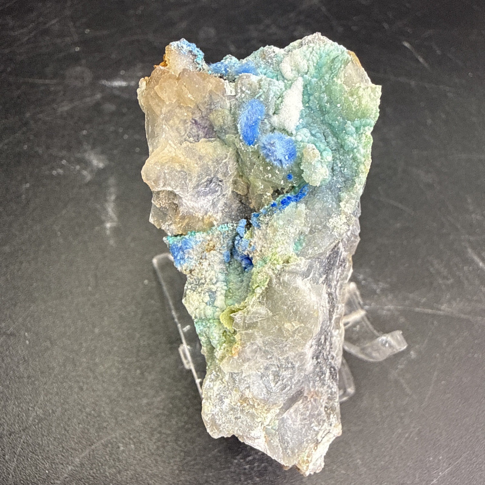 Natural Cyantrichite ,Aragonite, Fluorite & Gibbsite Specimen! Minerals, UV 👀!