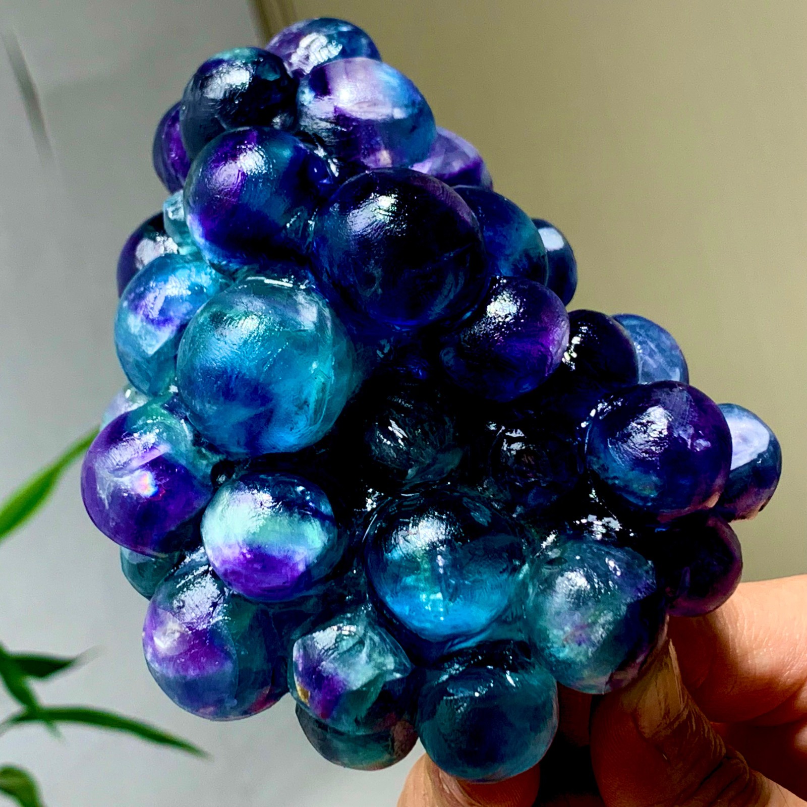 1.92LB Natural deep purple-green grape shape Crystal Madagascar mineral