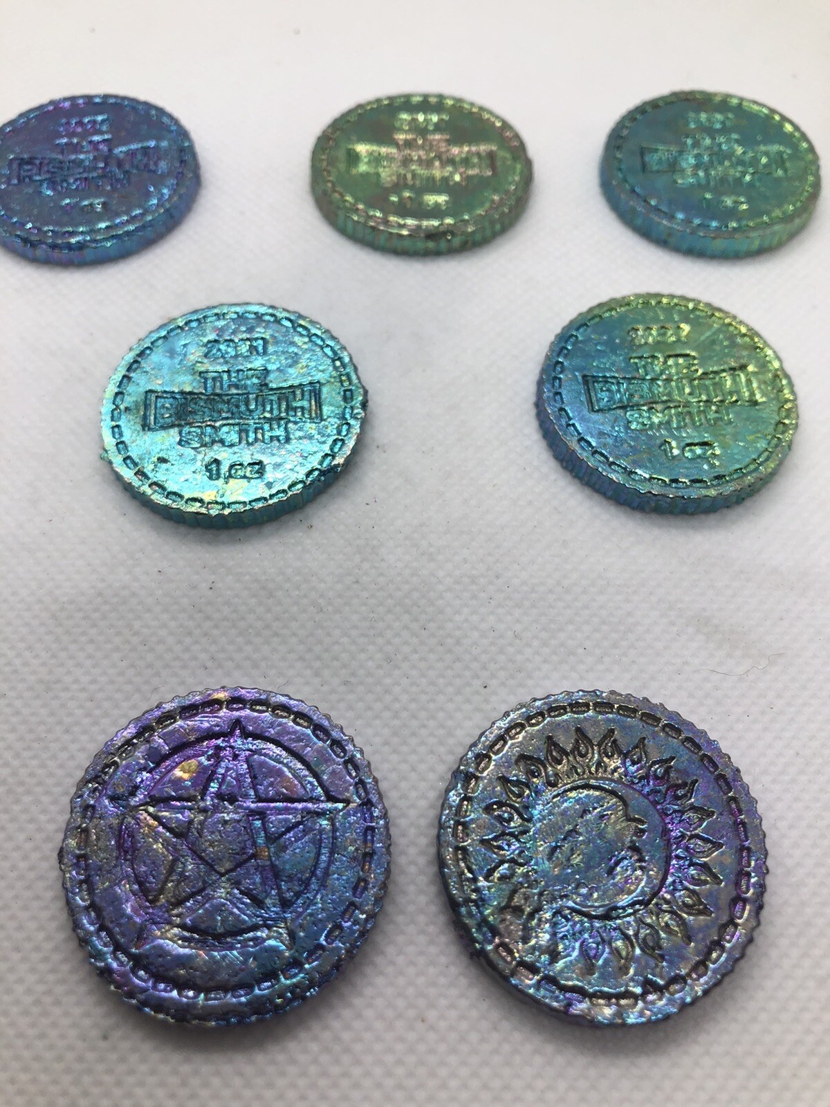 Bismuth crystal Coins Sun/Moon