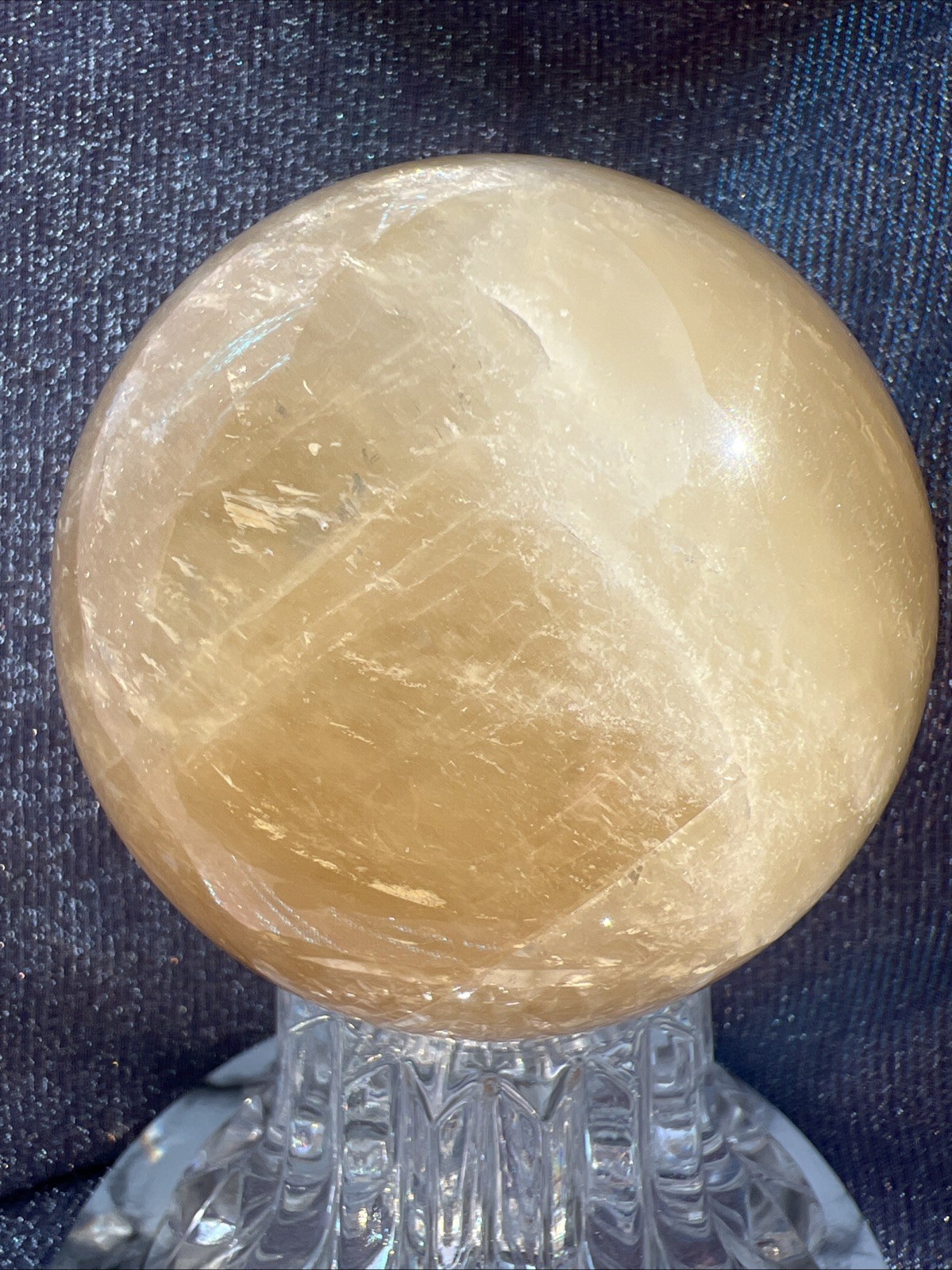 Honey Yellow Calcite Large Sphere 1 # 10 oz 80 mm 3.1 inch Crystal US Seller 51