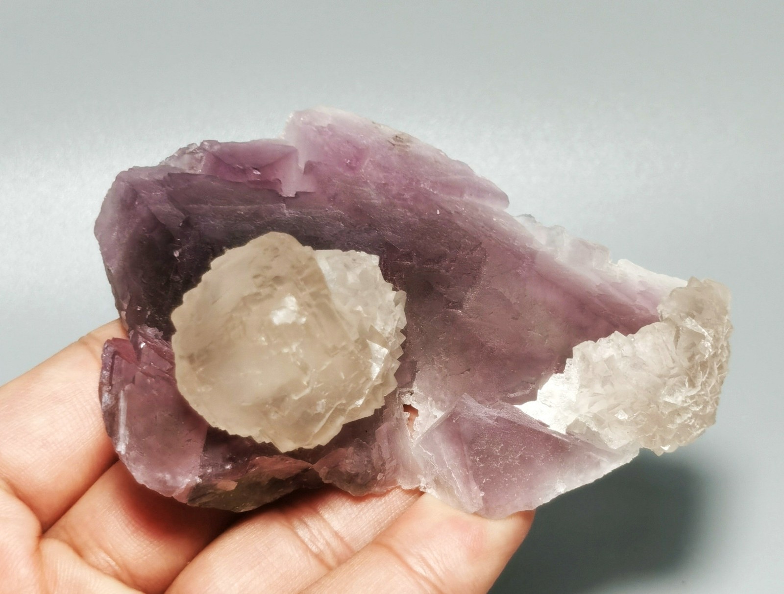Rare Natural Purple Octagonal Fluorite Mineral Specimen China
