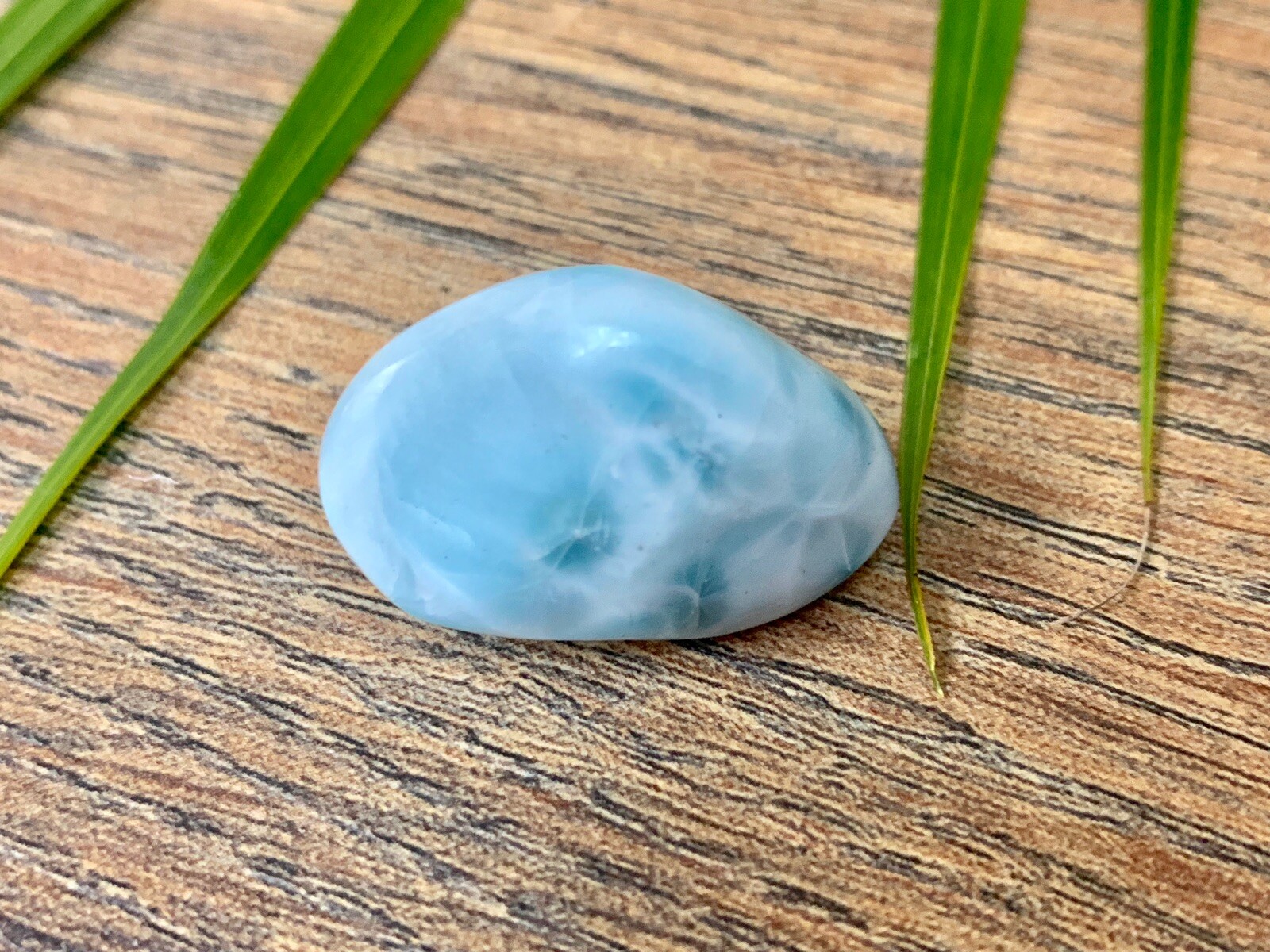 Larimar Tumble Stone Aqua Tumbled Gemstone Mineral Specimen Crystal Chakra