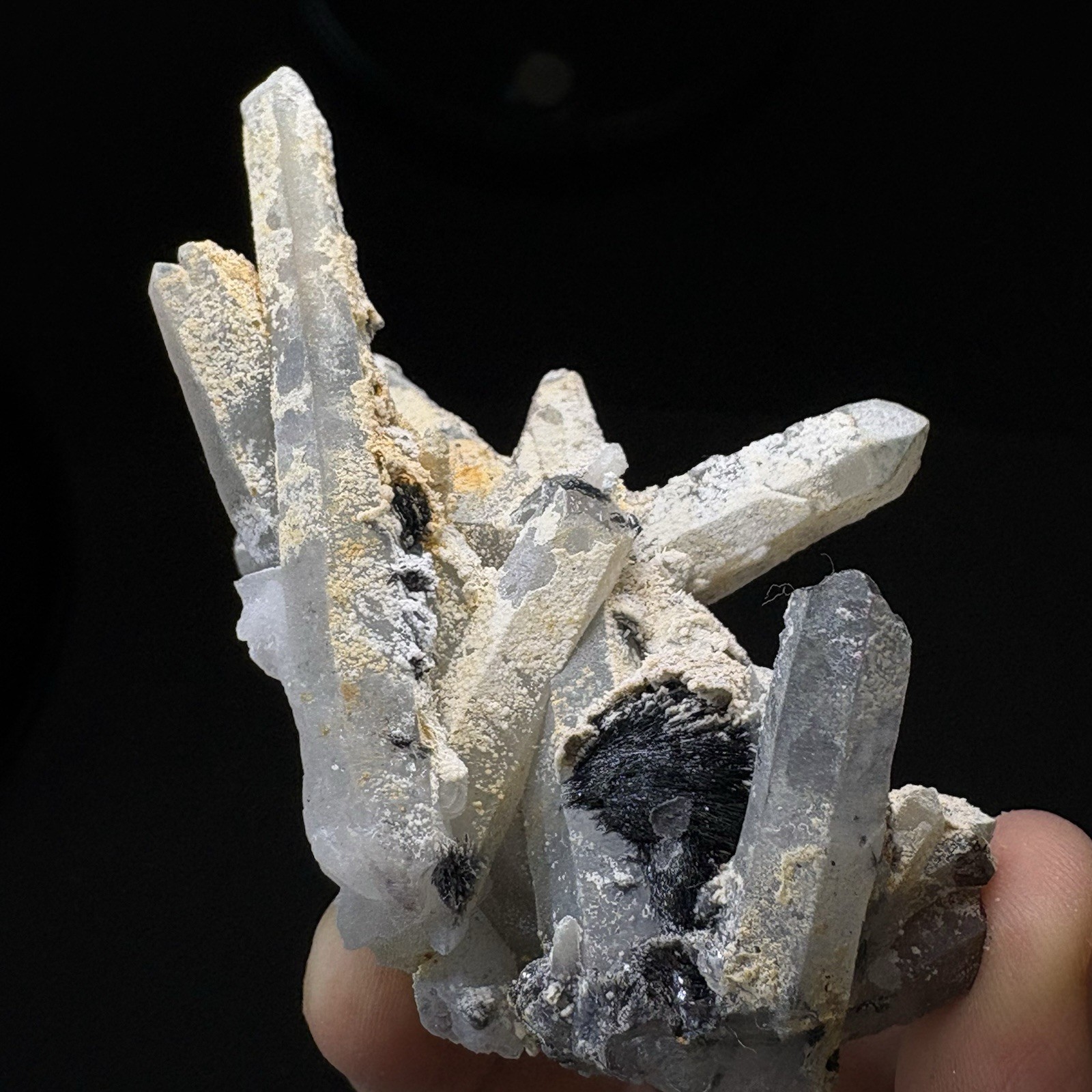 Natural Quartz Cluster w/ Specular Hematite Specimen Inner Mongolia Reiki #E93