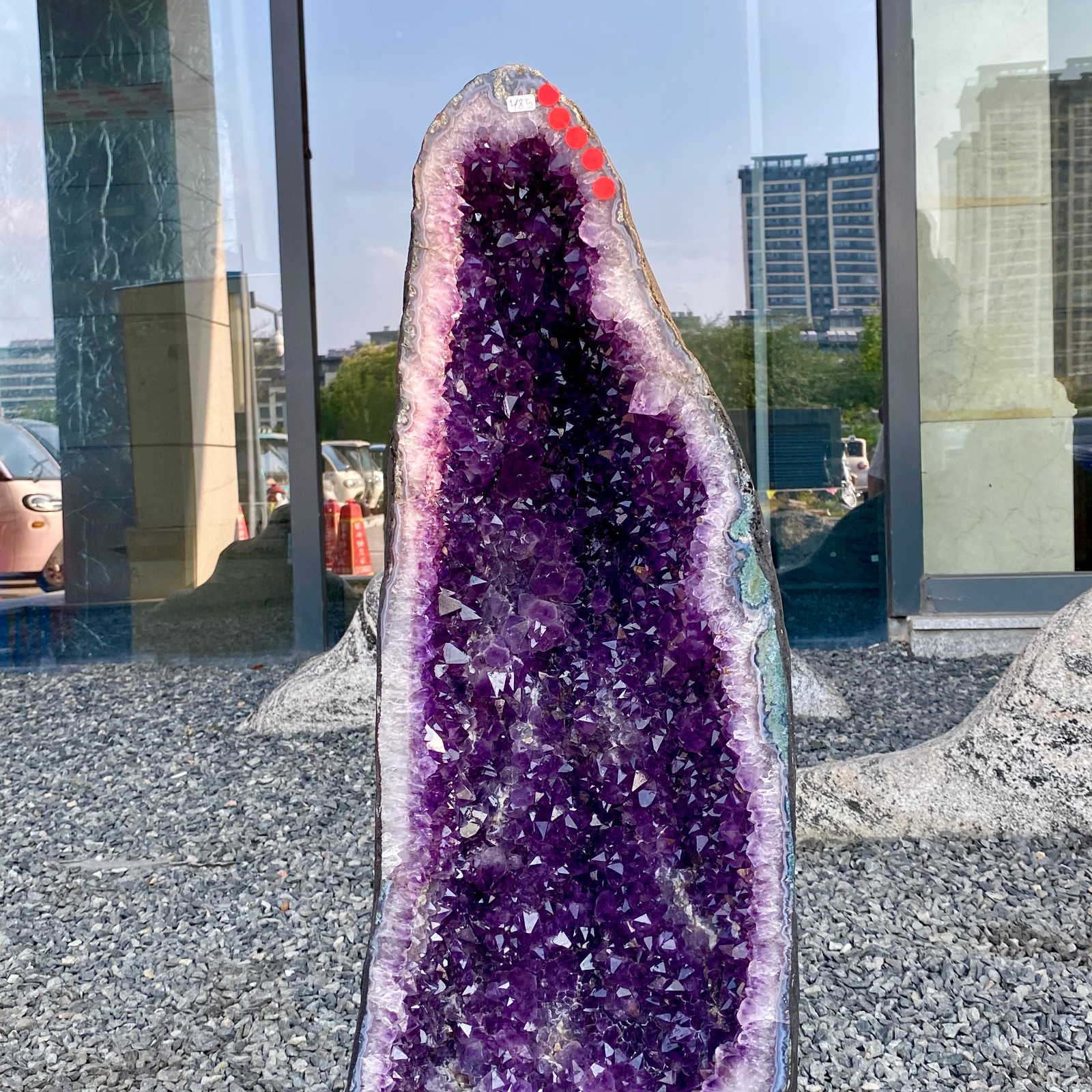 105LB Natural Amethyst Geode Quartz Crystal Cluster Cathedral Energy healing