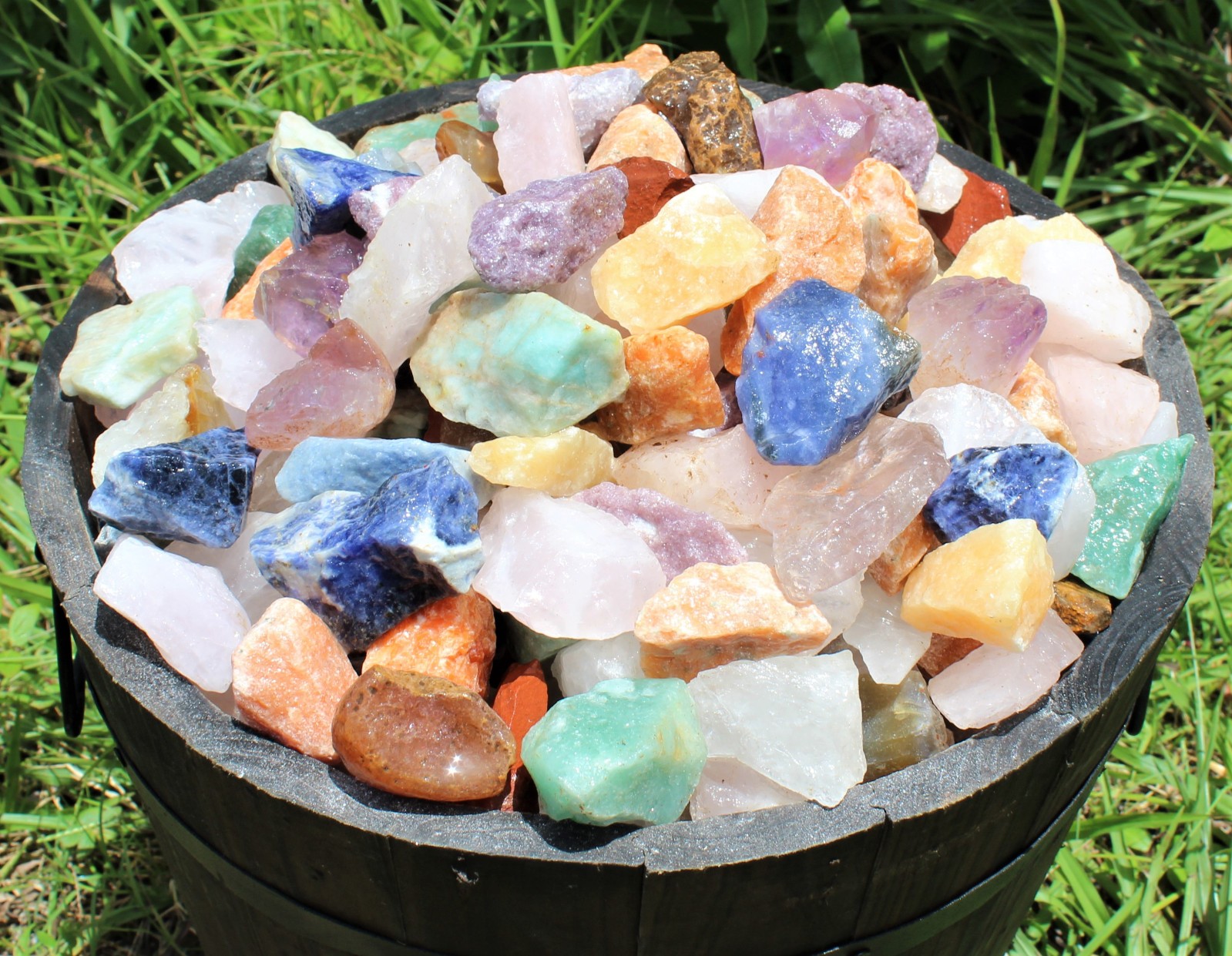 11 lb Wholesale Rough Stone Buckets – Chose Your Gemstone (Raw Crystal Bulk Lot)