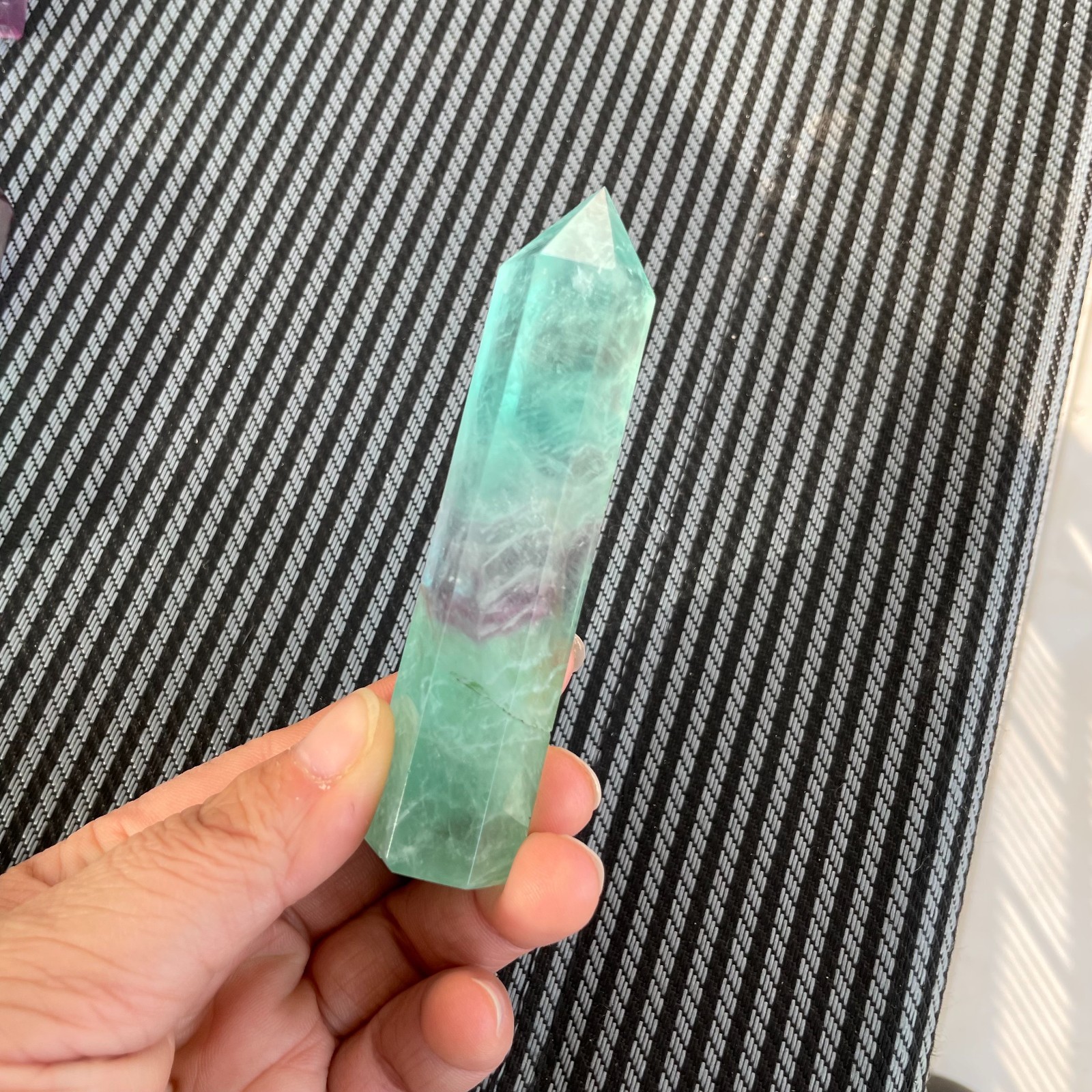 1LB Natural colourful luorite quartz obelisk crystal wand point healing random