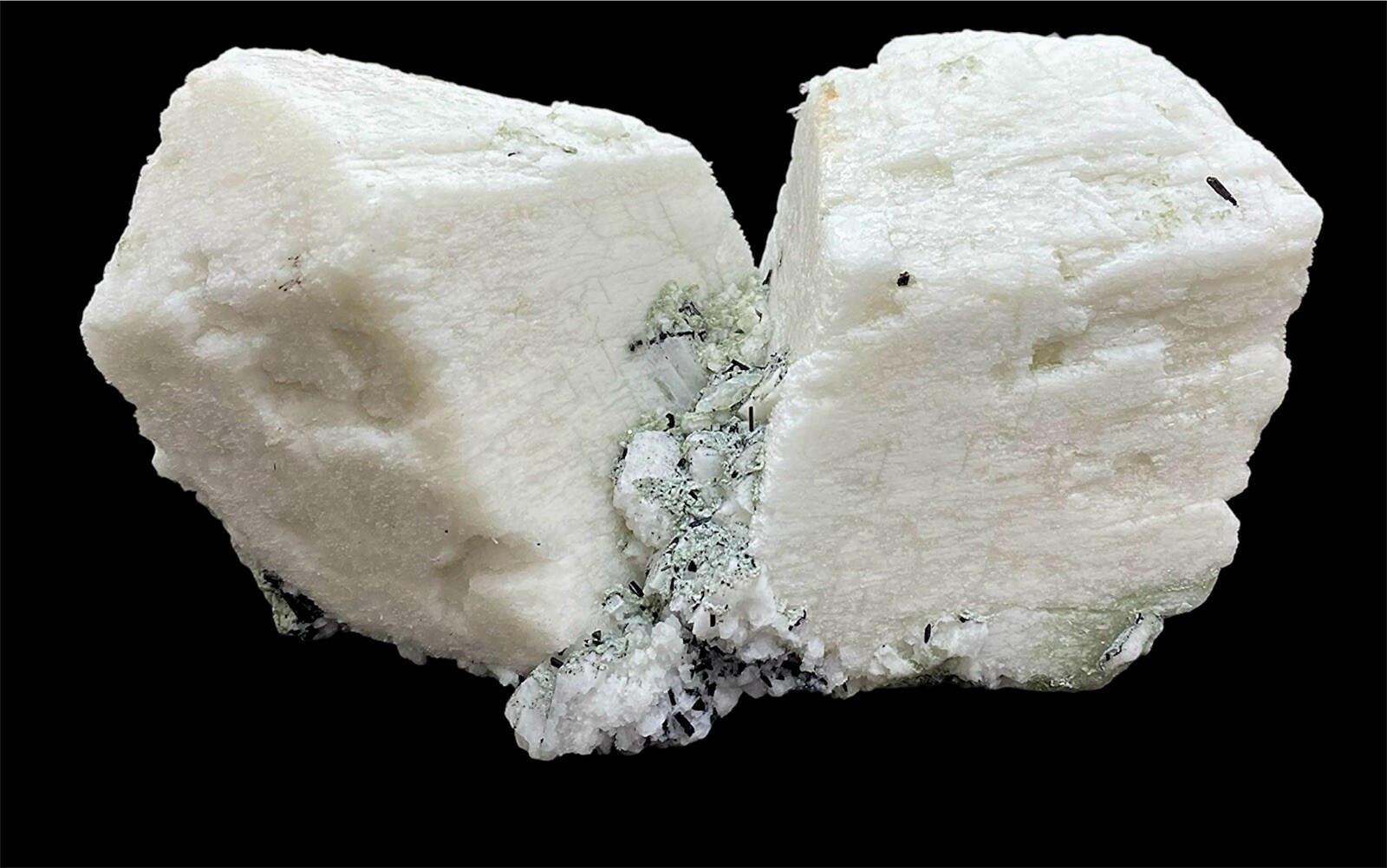 Connected Pair Of Feldspar Crystals with Schorl Tourmaline @ Pakistan-2250 grams