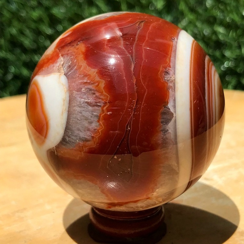 290G Natural Patterned Agate Ball Crystal Sphere Mineral Specimen Healing