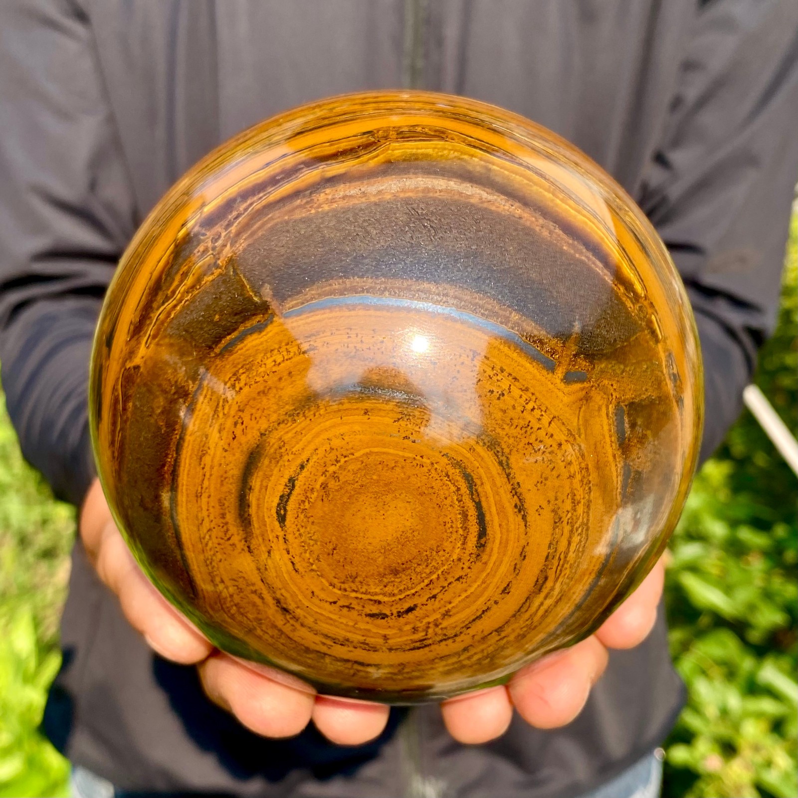 4.82LB Large Natural Tiger Eye Stone Crystal Ball Quartz Healing Sphere Décor