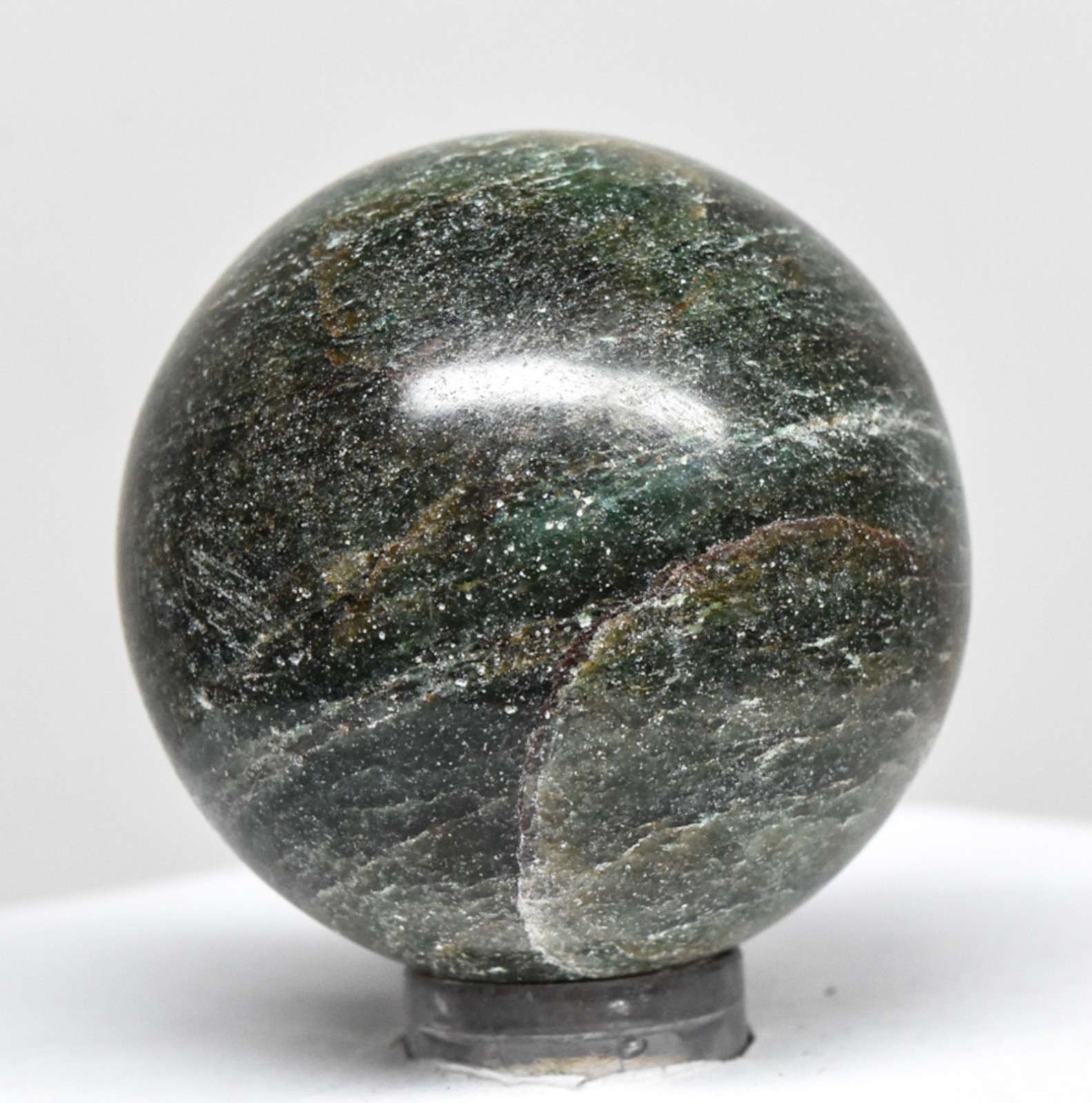 39mm Dark Green Quartz Sphere Polished Natural Gemstone Crystal Mineral – India