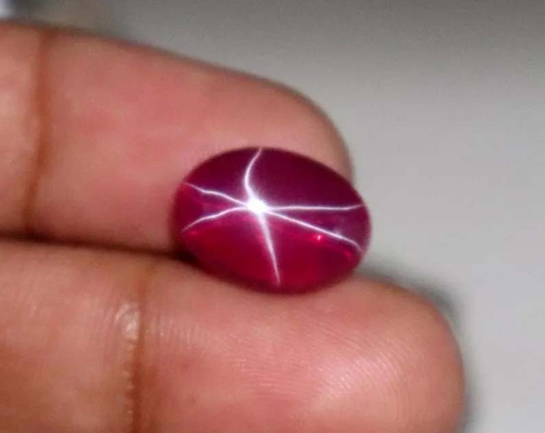 9 Ct Natural Oval Cut Mined Star Ruby Cabochon Certified Loose stone From Burma
