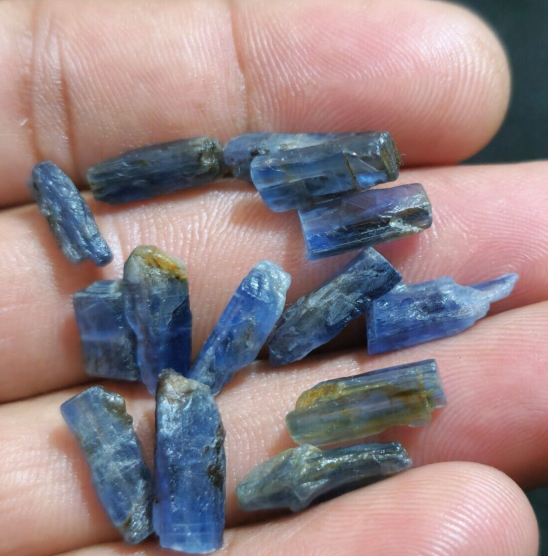 Amazing Blue Kyanite Raw 14 Pcs Lot Size 11-15 MM Loose Gemstone For Jewelry