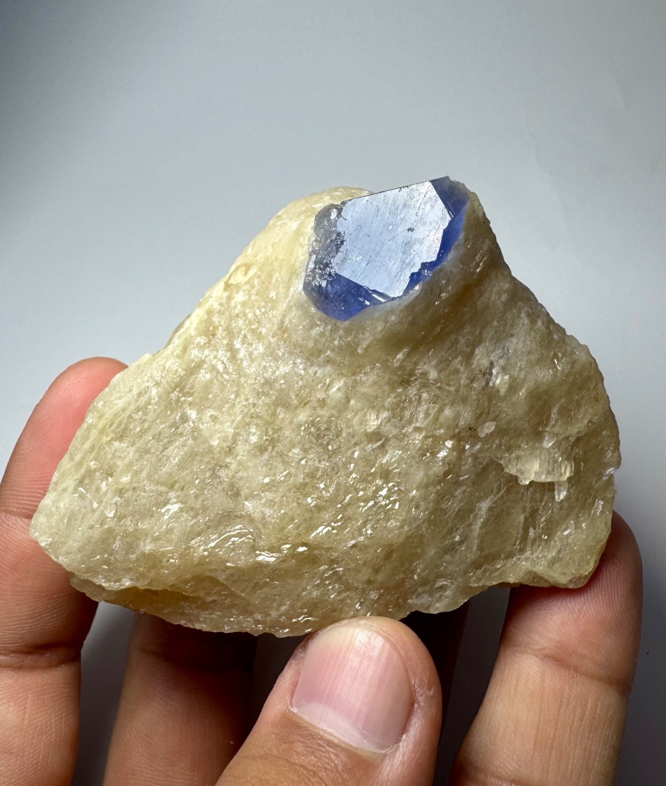 192 Gr Blue Hakmanite Crystal On Matrix From Badakhshan Afghanistan