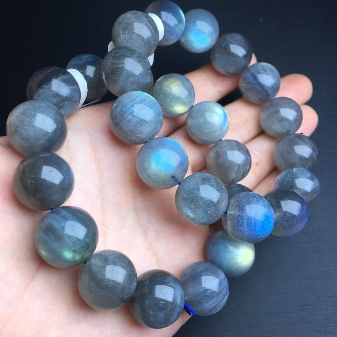 18mm Natural Moonstone Bead Bracelet Reiki Crystal Quartz Healing Decorate 1pc