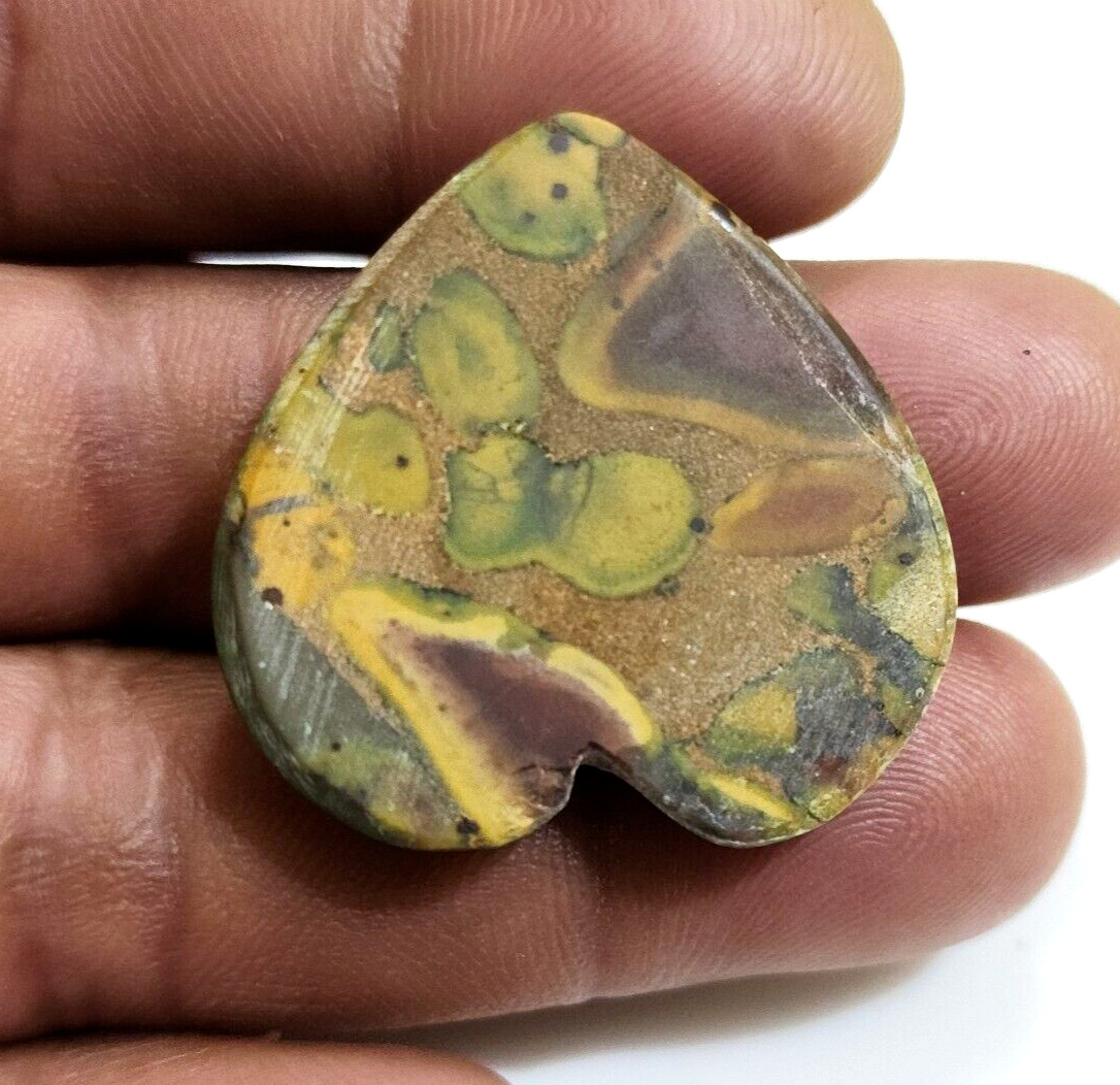 Amazing Fruit Jasper Heart Shape Cabochon 50 Crt Loose Gemstone
