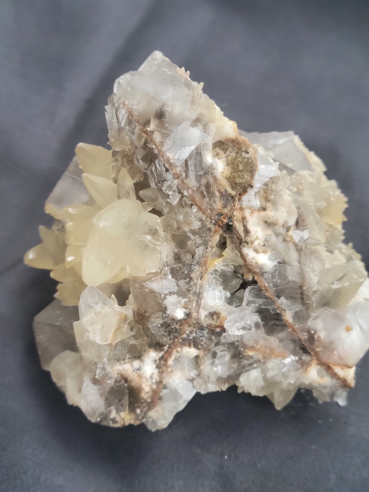388g Beautiful Cubic Fluorite Quartz Crystal Cluster Mineral Specimen