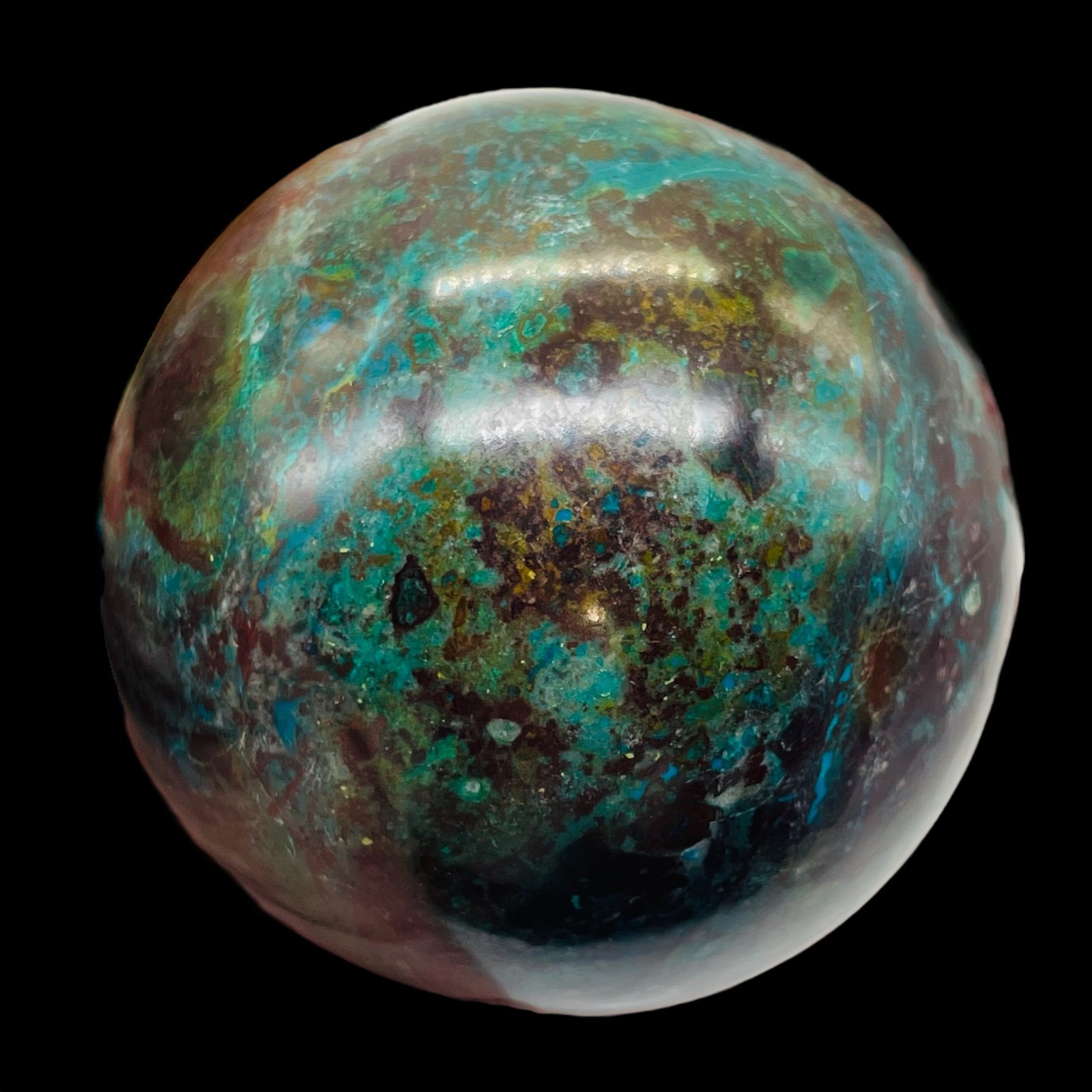 Chrysocolla 444g Sphere | 2 5/8″ | Dark Green Blue | 1 Collector’s Item |
