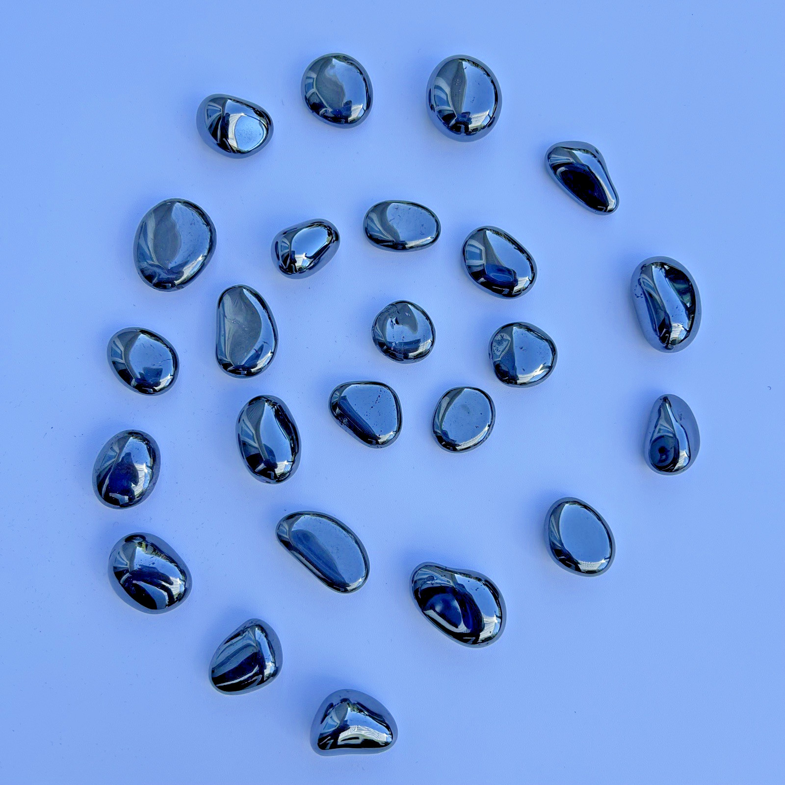 Lot Crystal GemStones Hematite Tumbled Storage Bag 24 count Healing 1/2″ -1″