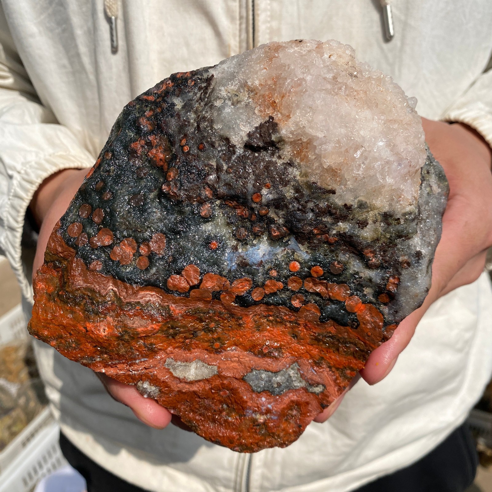 3.4lb Raw Natural colourful ocean jasper quartz crystal rough mineral specimen