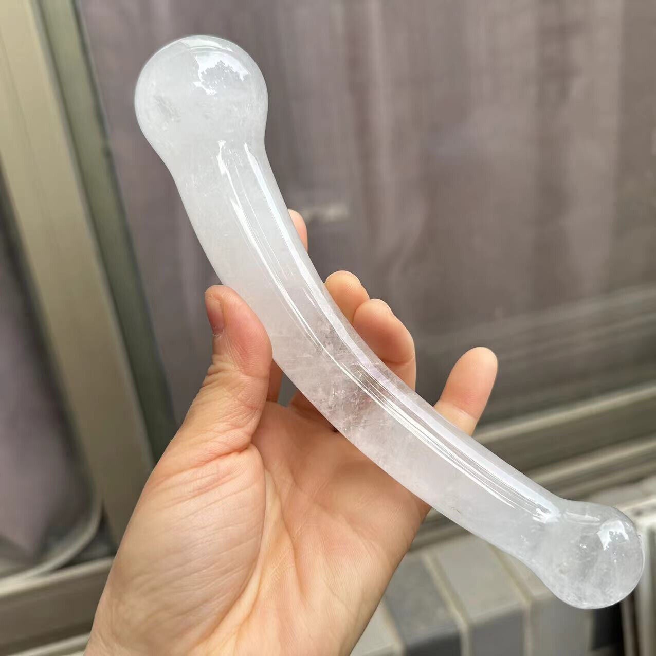 1PC Natural White Quartz Crystal Massage Penis Wand Gemstone Yoni Healing