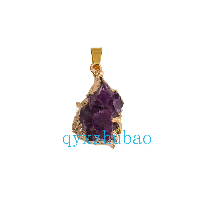 1PC Natural Amethyst teeth Pendant Irregularity Quartz Crystal Reiki Healing