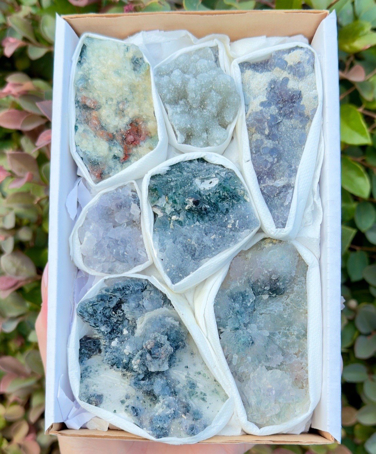 High Grade Amethyst Flower Zeolite Crystals Lot Whole Box! Specimens Brazil Gift
