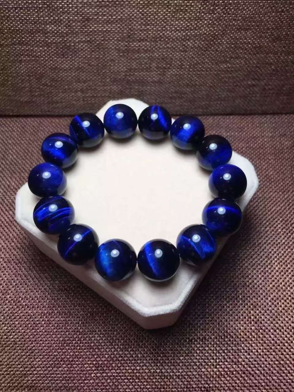 Rare Natural Blue Dual Tone Tiger’s Eye round beads Bracelet