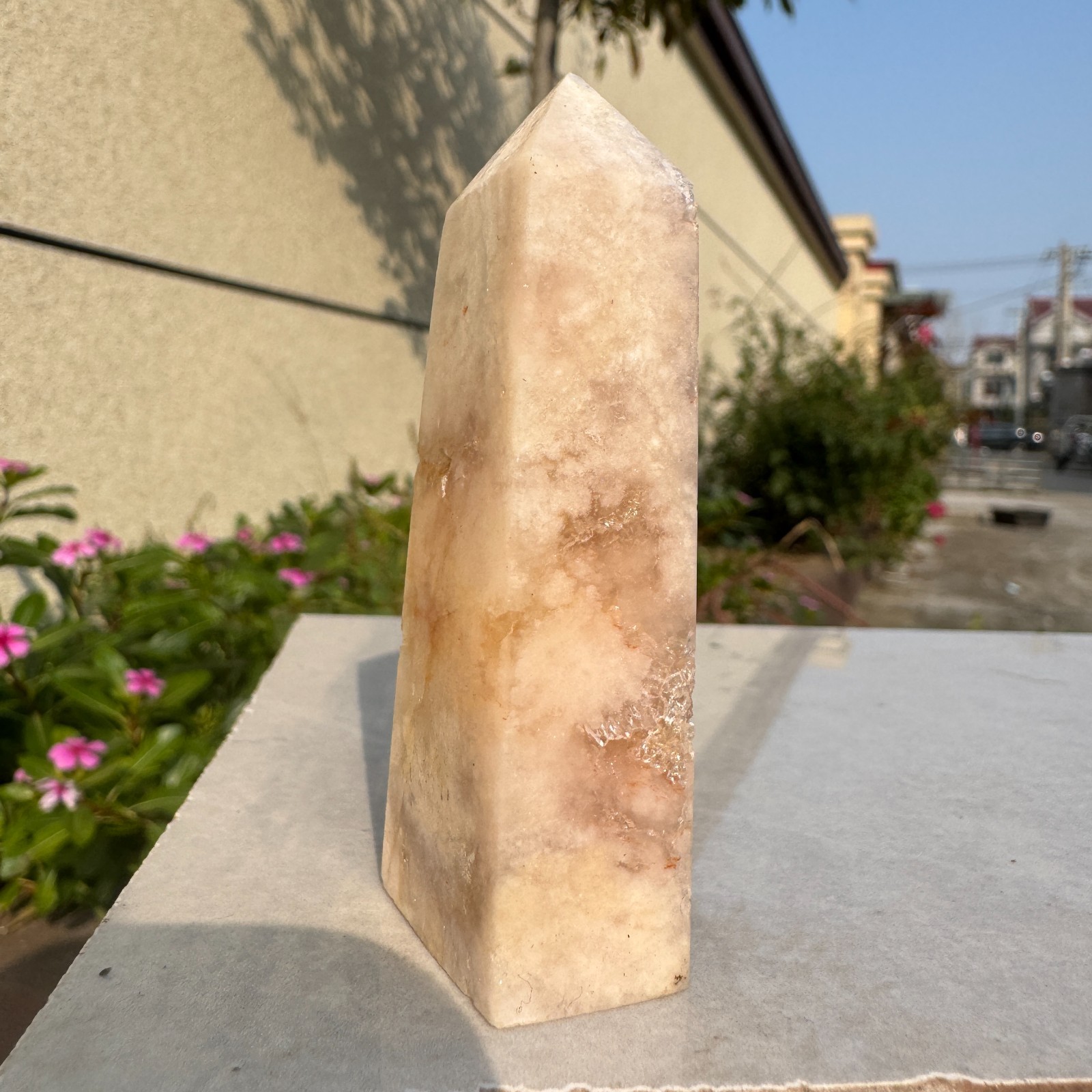 62G Natural Pink Amethyst point tower Quartz Crystal Cluster Mineral Specimen