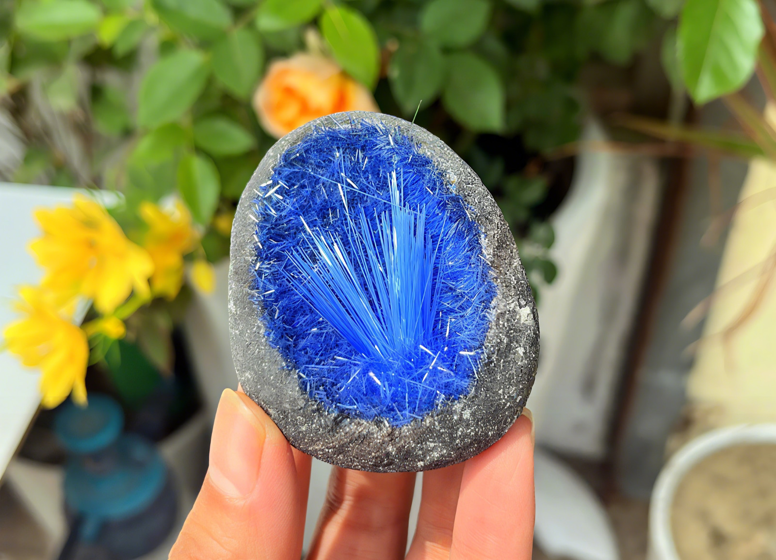 Rare Blue Magnetite Quartz Clusters Goethite Quartz Energy Stone Specimen Gifts