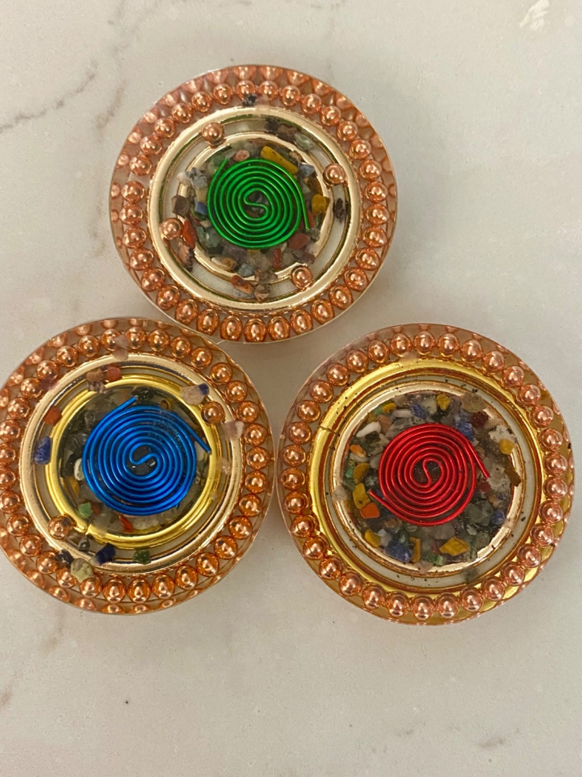 Pocket OG ORGONITE made of COPPER, METAL, QUARTZ CRYSTALS and RESIN Handmade