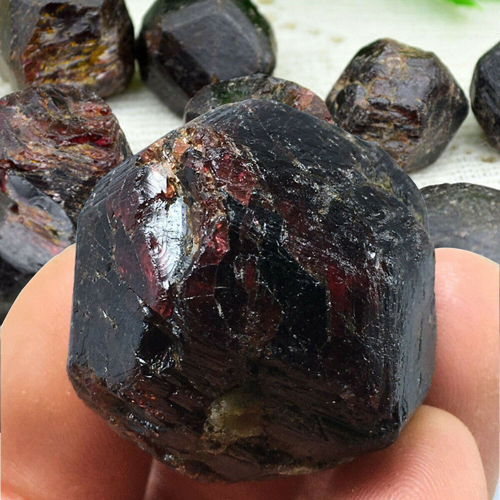 2PC 3-4cm Natural Mineral RED Pyrope Garnet Crystal Gemstone Rough DIY 40-50g