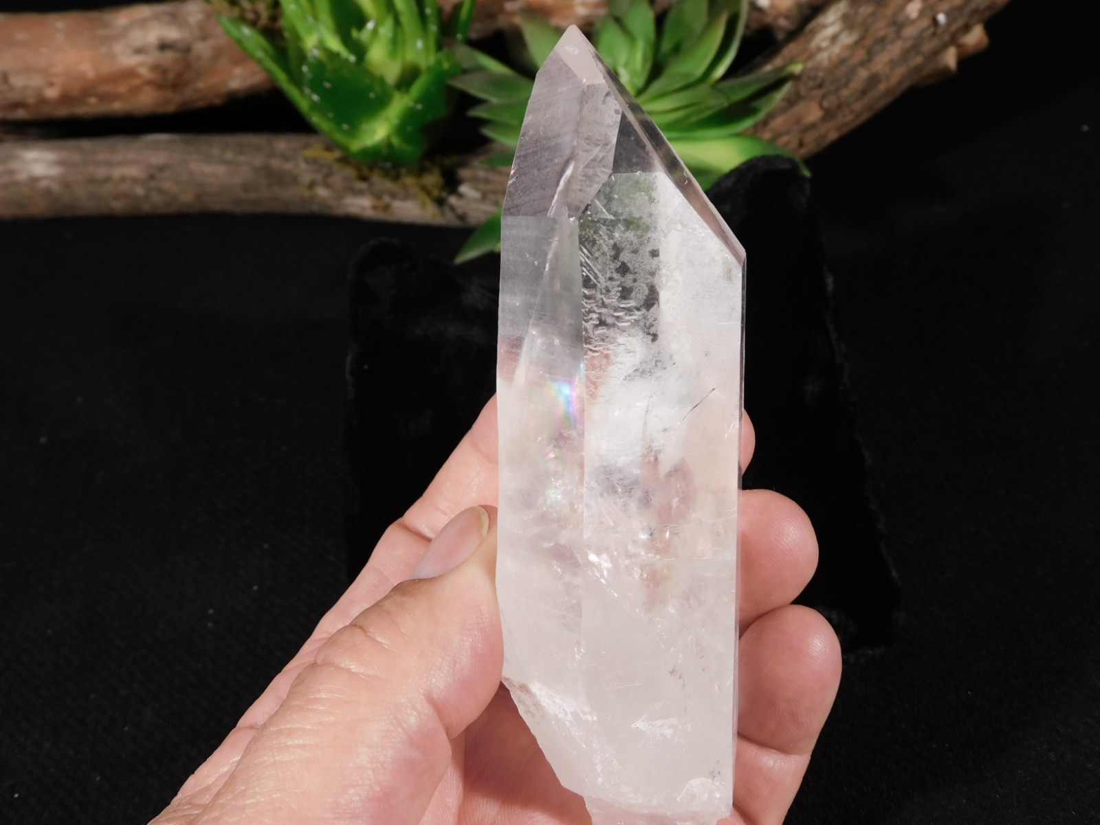 Larger! Semi TRANSLUCENT Quartz Crystal with RAINBOWS From Brazil 236gr