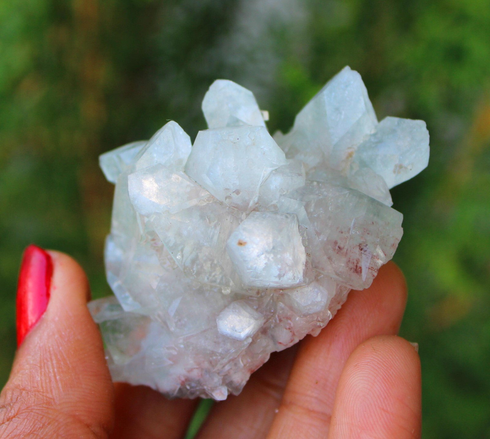 Pointed Green Apophyllite Crystals Minerals Specimen India