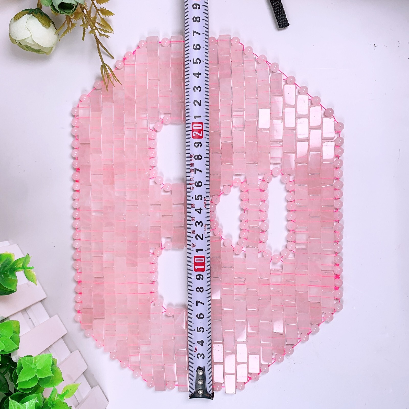 1pc Natural Rose quartz Face mask Crystal mask ornament Home decoration
