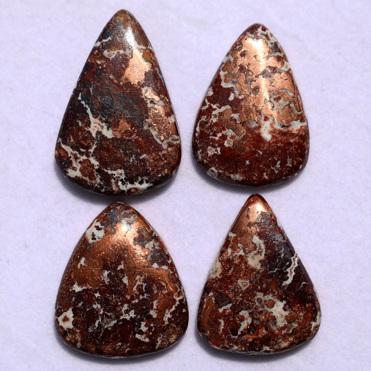 4 Pcs Natural Copper Dolomite Hi-Grade Collectible Teardrop Crystal Specimens