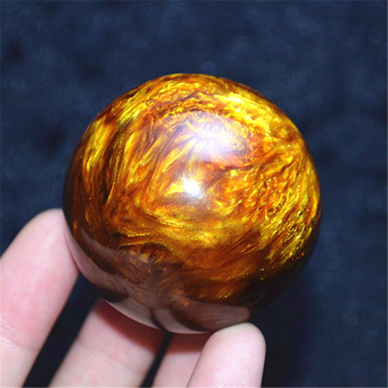 Genuine Golden Black Coral Sea Willow cure the handball Ball 50MM