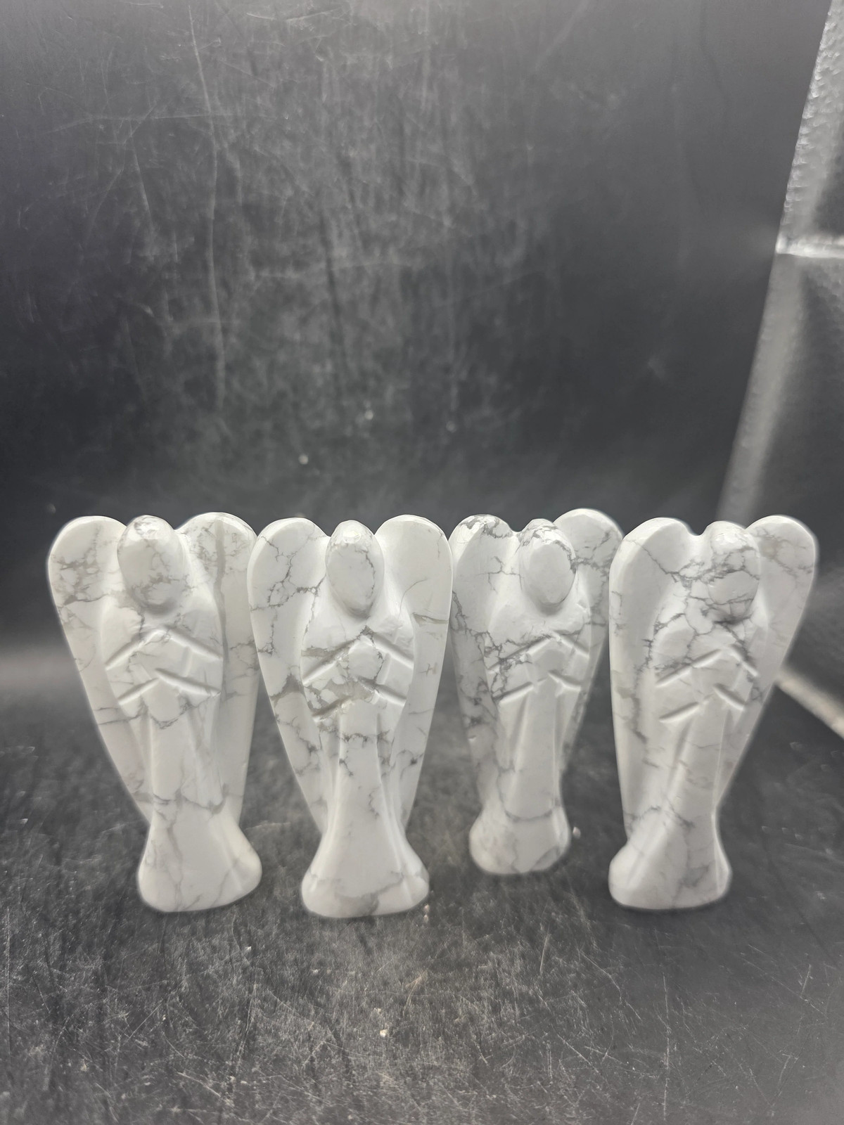 Howlite gemstones angel! 3 inches tall, 1.6 ounces!